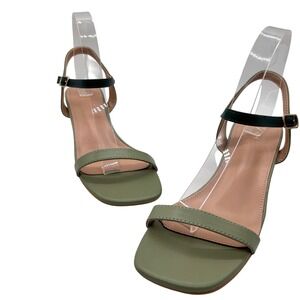 NEW Allegra K Sandals Women 8.5 Green Ankle Strap Block Heel Comfortable Fashion